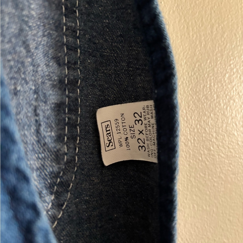 Vintage 1980s Sears Denim Overalls with Brass Accents - Picture 5 of 7